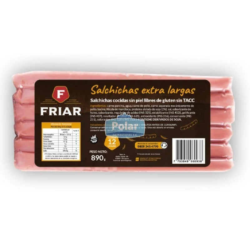 Salchicha Friar Larga 12 Un 890 gr